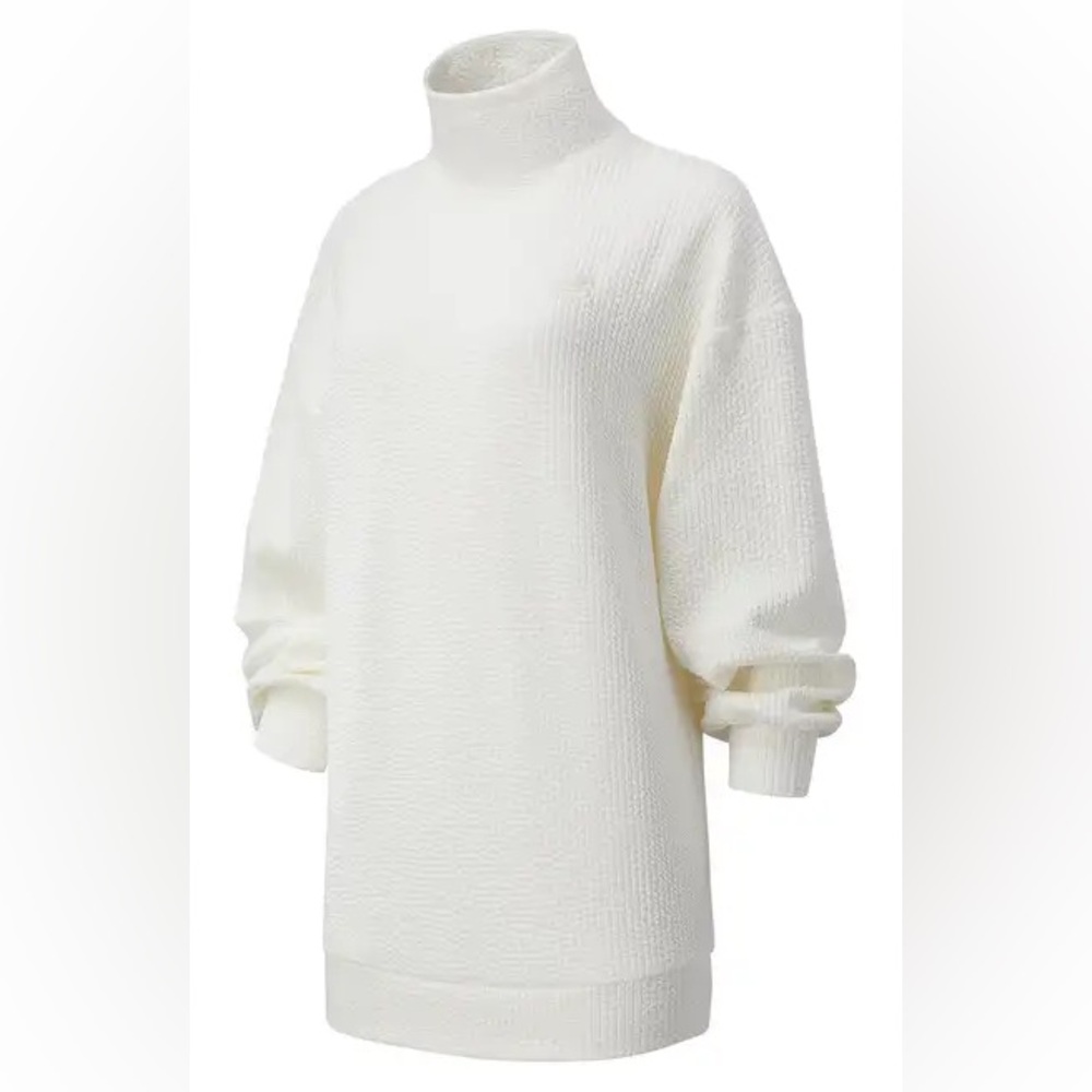 New Balance Transform Spring Loft Tunic Oversized Mock Neck Long Sleeves M White